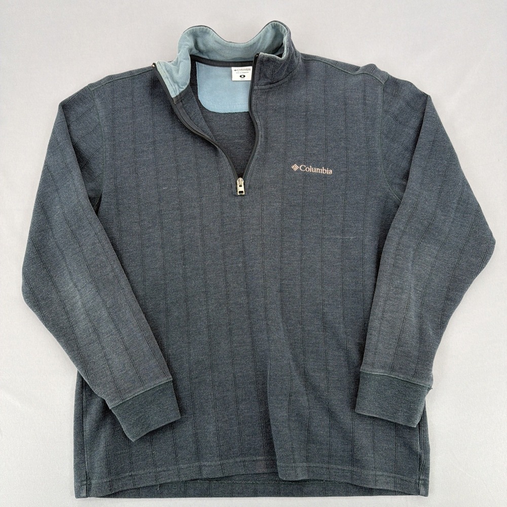 Columbia Men's 1/4 Zip Pullover Sweatshirt Medium Long Sleeve Gray Mock Neck